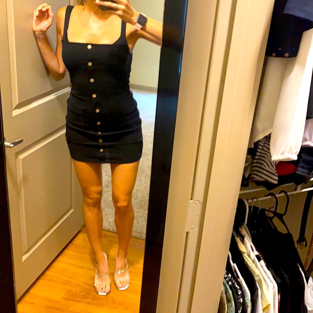 Iris Black dress w buttons (embellishment) size S